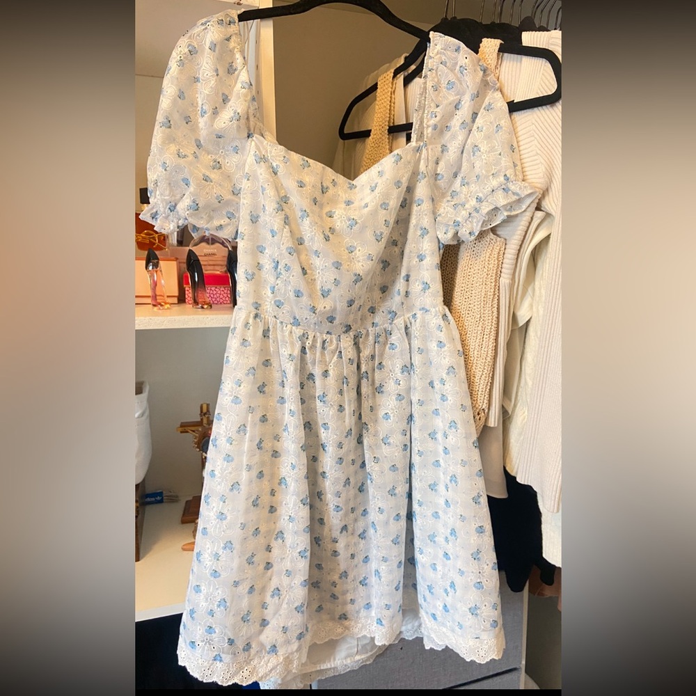 Altar'd State Blue and White Floral Dress